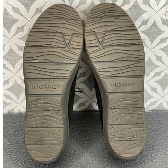 Vionic Abigail Weather Resistant Black Nubuck Suede Lace Up/Zip Sneaker 8.5/40 - Picture 10 of 12